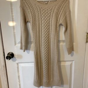 Mini Cream Sweater Dress
